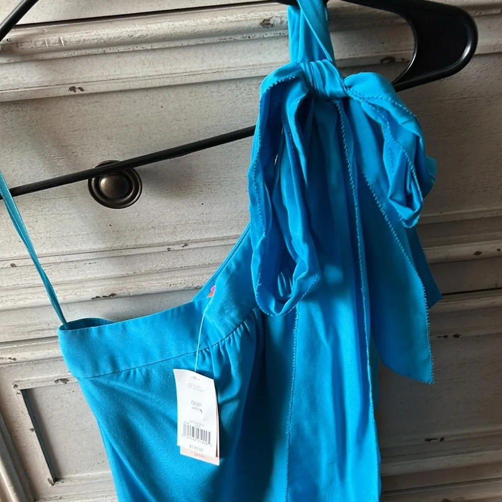 Banana Republic Bright Turquoise One-Shoulder Mini Dress